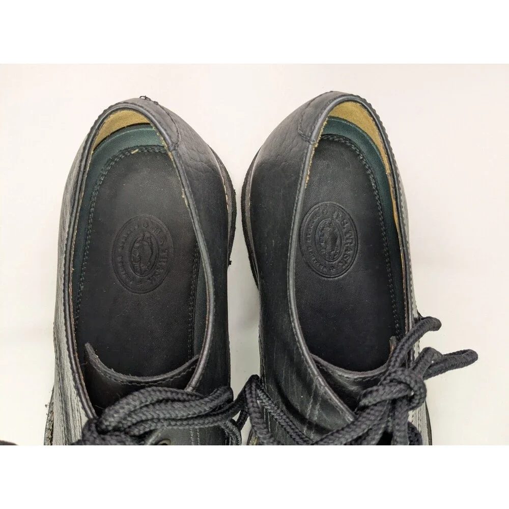 H.S. Trask Gallatin H1001 Men's 8M Black Leather Oxford Lug Sole Plain Toe Shoes